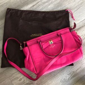 Hot pink Kate Spade leather tote